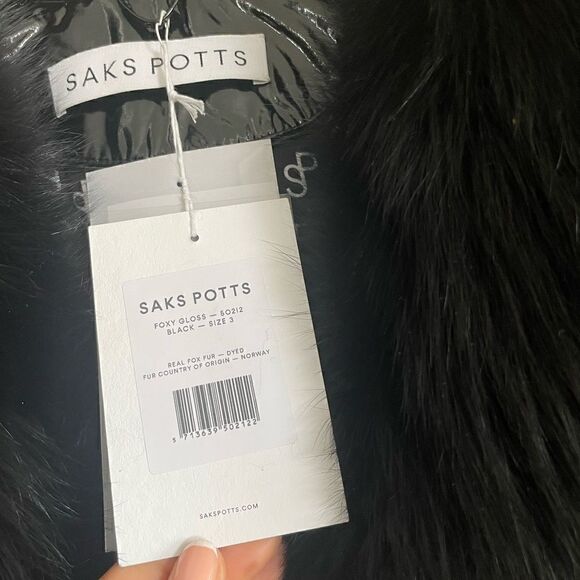 Saks Potts Foxy Coat in Black Gloss SZ 3 - Picture 10 of 12
